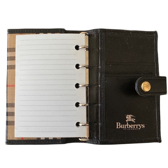 AUTH BURBERRYS VINTAGE NOVA CHECK BI-FOLD LEATHER MINI AGENDA/ORGANIZER PREOWNED - Picture 4 of 8